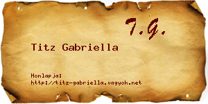 Titz Gabriella névjegykártya